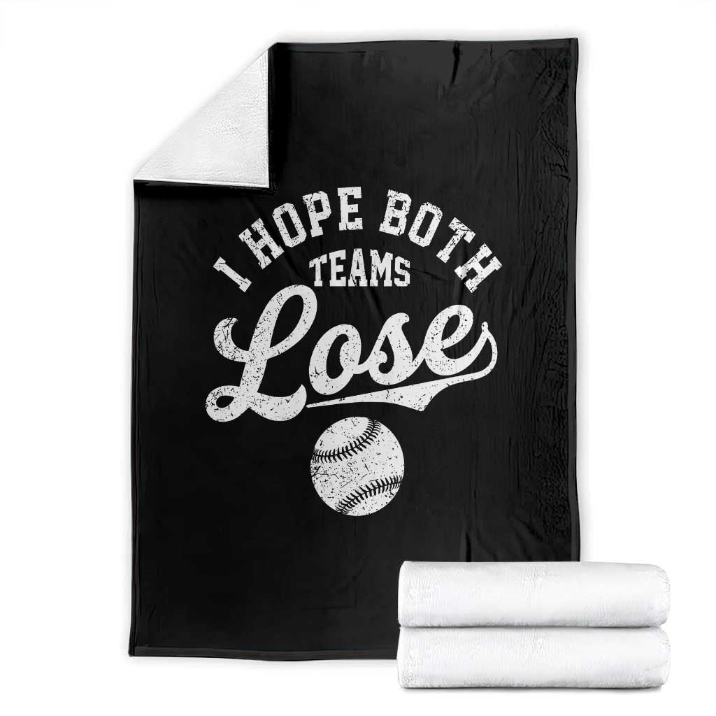 Baseball Meme Throw Blanket Retro I Just Hope Both Teams Lost Funny Sayings TS10 Black Print Your Wear