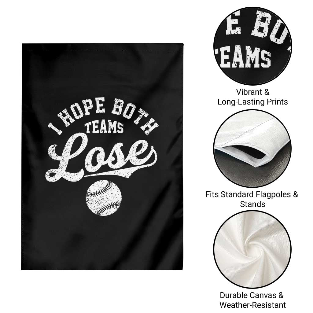 Baseball Meme Garden Flag Retro I Just Hope Both Teams Lost Funny Sayings TS10 Print Your Wear