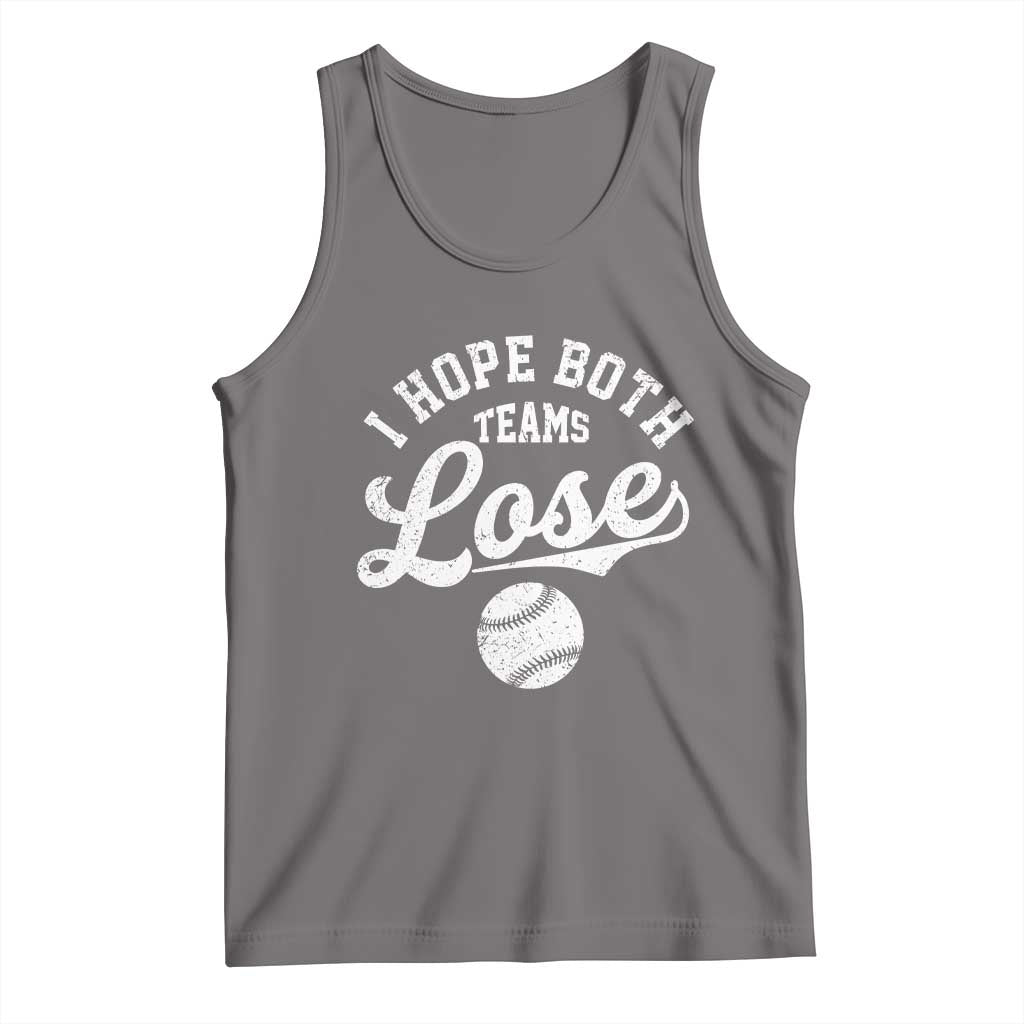 Baseball Meme Tank Top Retro I Just Hope Both Teams Lost Funny Sayings TS10 Deep Heather Print Your Wear