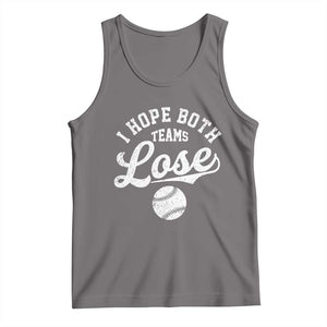 Baseball Meme Tank Top Retro I Just Hope Both Teams Lost Funny Sayings TS10 Deep Heather Print Your Wear