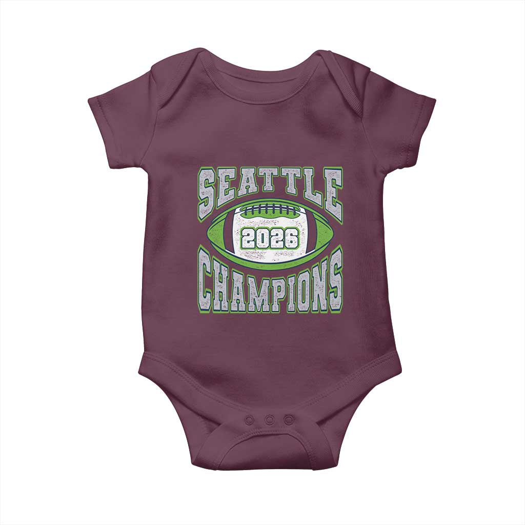 2026 Champion Seattle Baby Onesie Football Lovers TS10 Maroon Print Your Wear