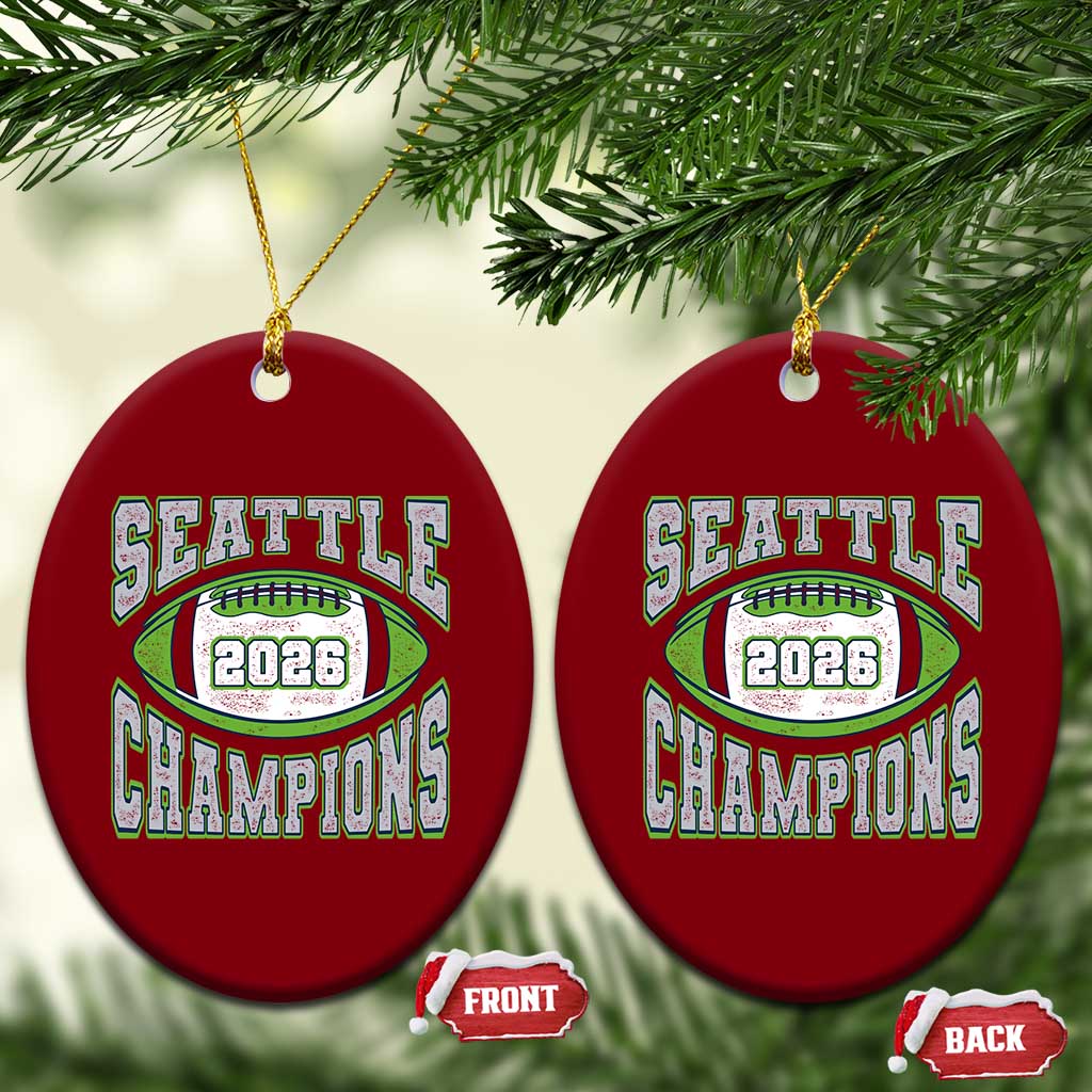 2026 Champion Seattle Ceramic Ornament Football Lovers TS10 Print Your Wear