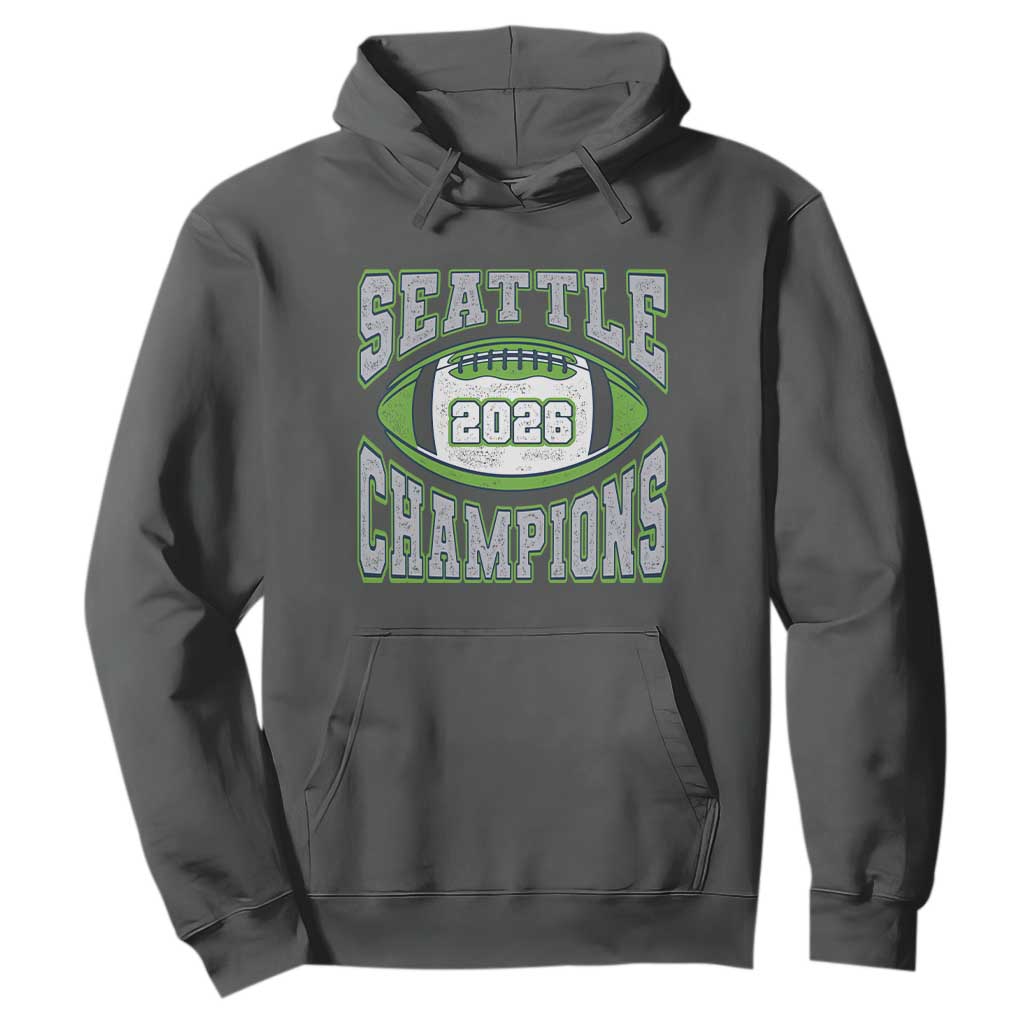 2026 Champion Seattle Hoodie Football Lovers TS10 Dark Heather Print Your Wear