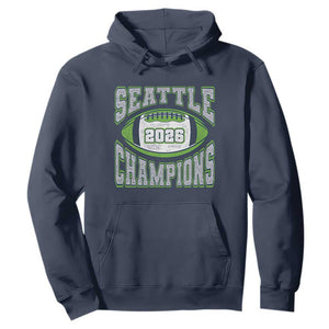 2026 Champion Seattle Hoodie Football Lovers TS10 Navy Print Your Wear