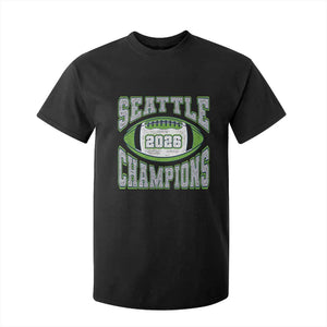 2026 Champion Seattle T Shirt For Kid Football Lovers TS10 Black Print Your Wear