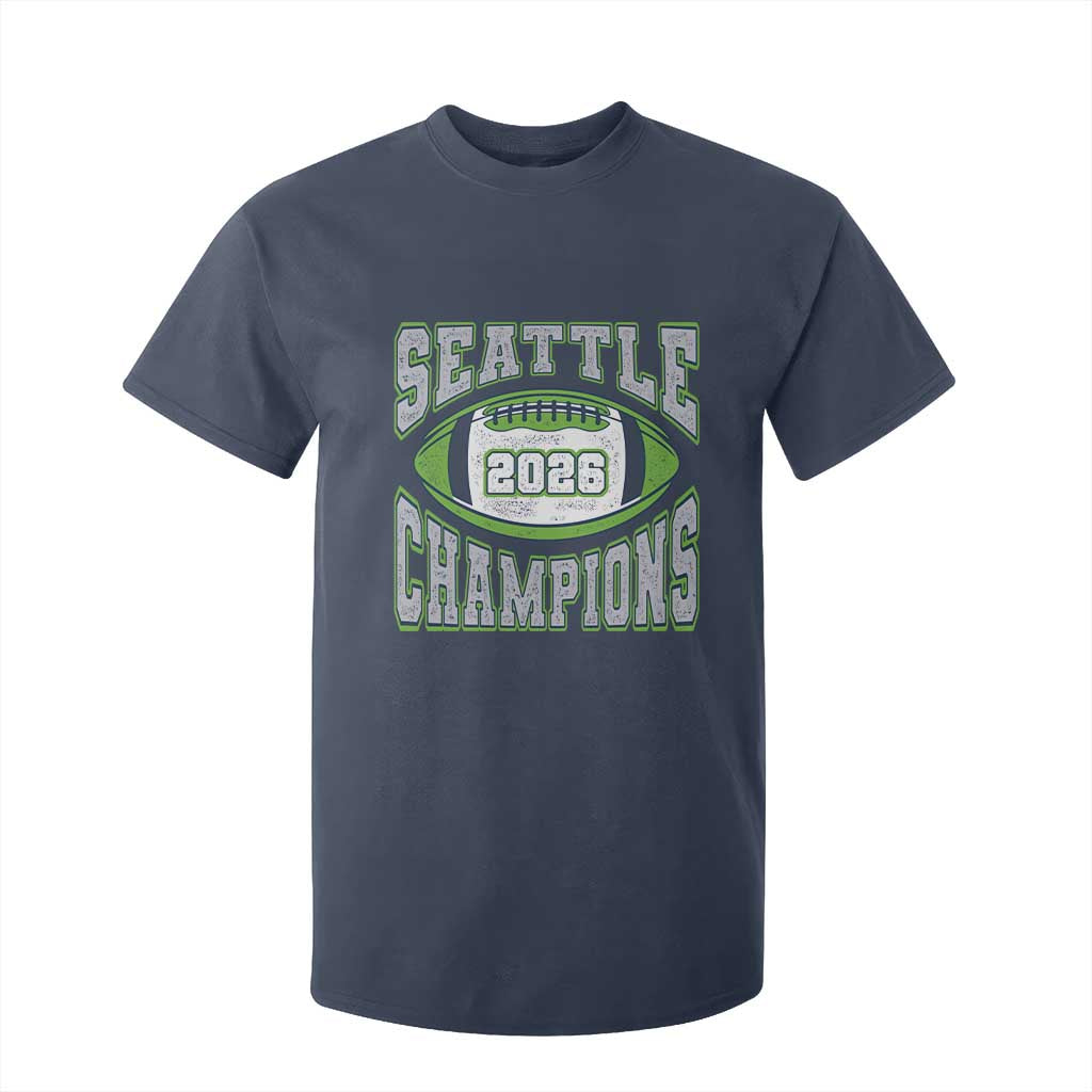 2026 Champion Seattle T Shirt For Kid Football Lovers TS10 Navy Print Your Wear