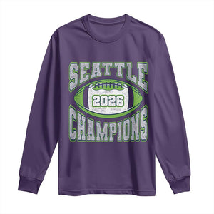 2026 Champion Seattle Long Sleeve Shirt Football Lovers TS10 Purple Print Your Wear