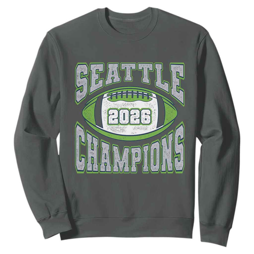 2026 Champion Seattle Sweatshirt Football Lovers TS10 Dark Heather Print Your Wear