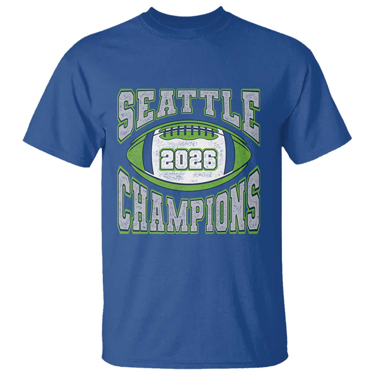 2026 Champion Seattle T Shirt Football Lovers TS10 Royal Blue Print Your Wear