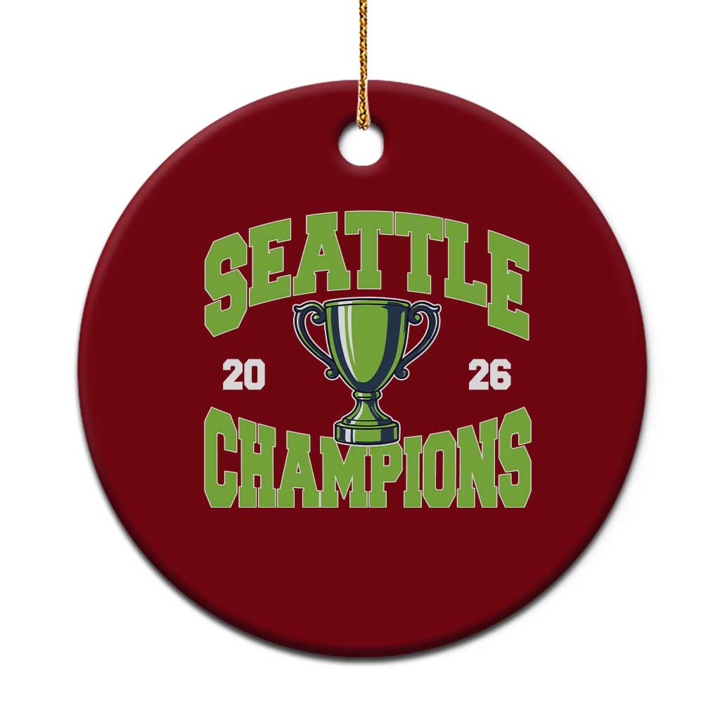 Seattle Champions 2026 Ceramic Ornament Retro Gameday Team Fan TS10 1pc Red Print Your Wear