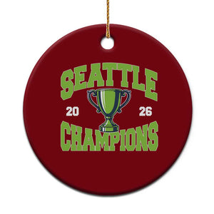 Seattle Champions 2026 Ceramic Ornament Retro Gameday Team Fan TS10 1pc Red Print Your Wear