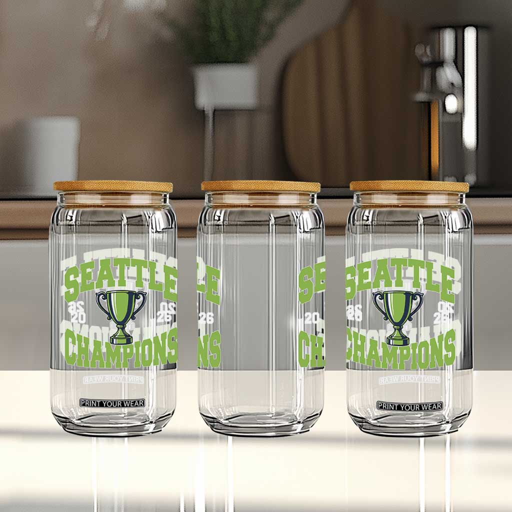 Seattle Champions 2026 Glass Can Retro Gameday Team Fan TS10 Print Your Wear