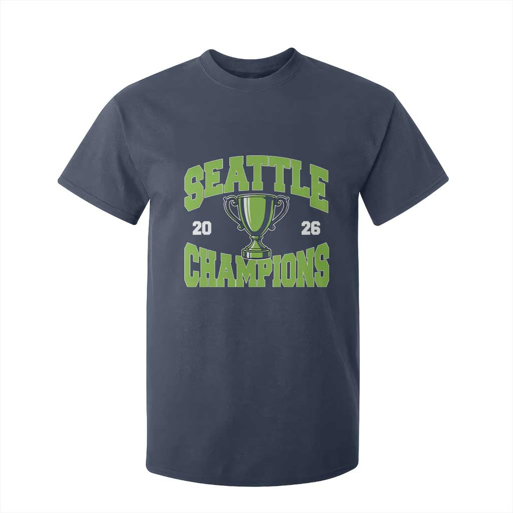 Seattle Champions 2026 T Shirt For Kid Retro Gameday Team Fan TS10 Navy Print Your Wear