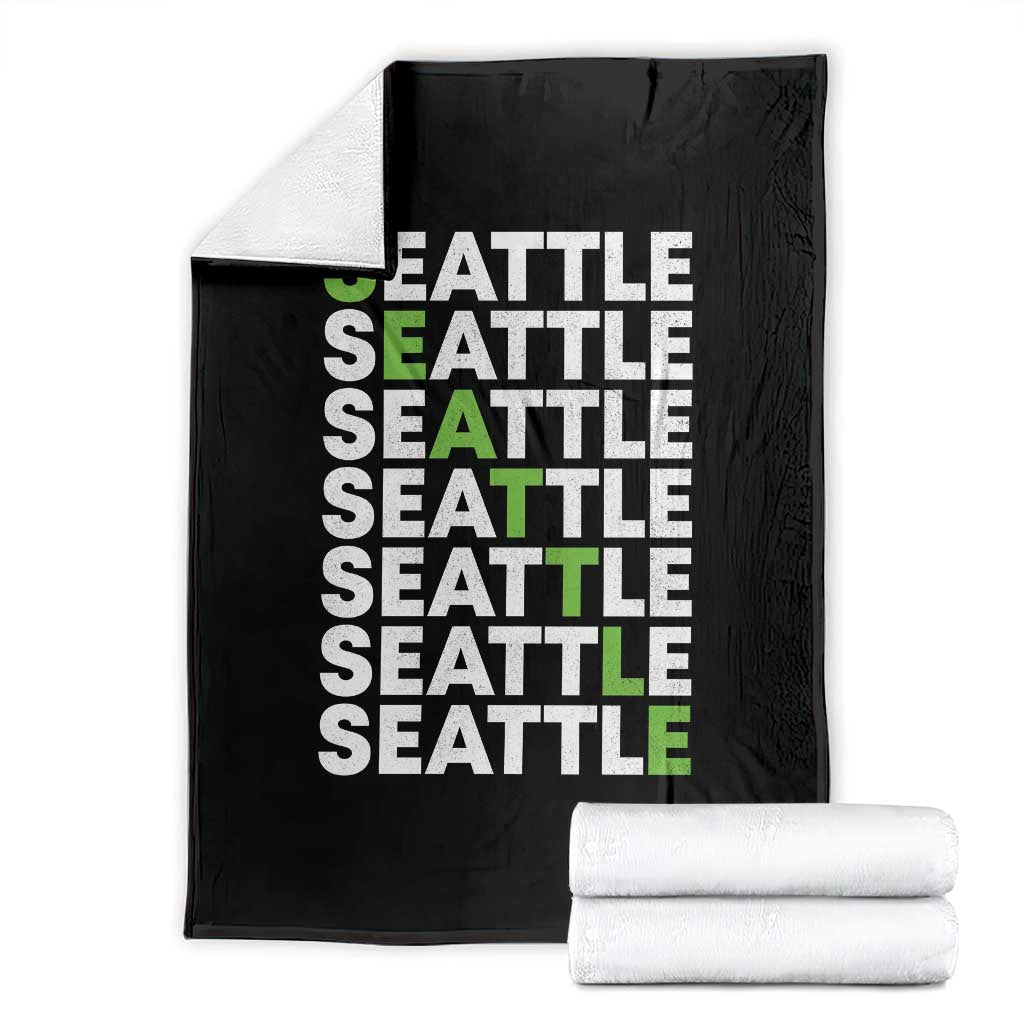 Vintage Seattle Throw Blanket Sports Lover Washington City TS10 Black Print Your Wear