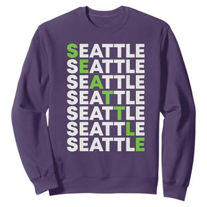 Vintage Seattle Sweatshirt Sports Lover Washington City TS10 Purple Print Your Wear