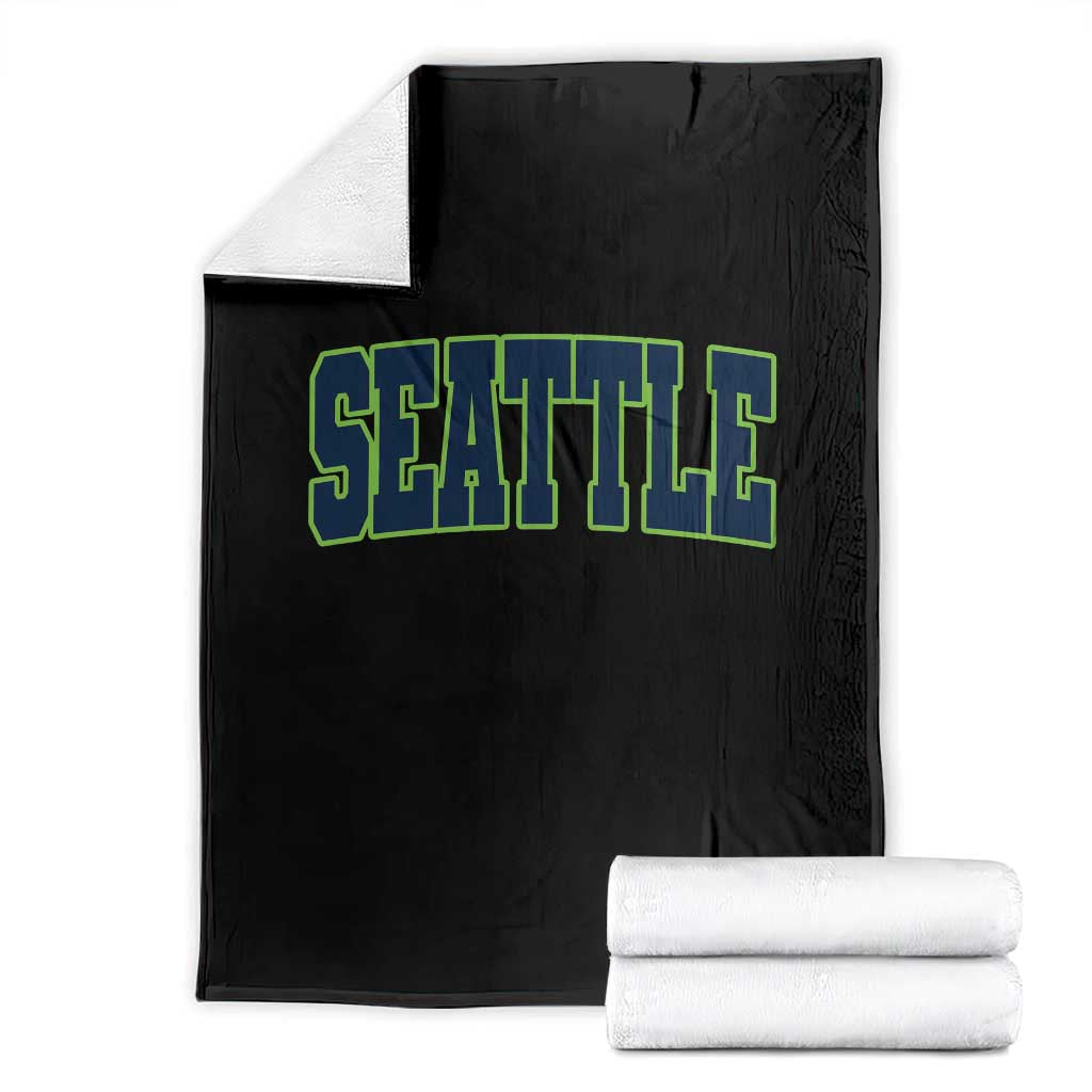 Vintage Seattle Throw Blanket Classic Print Retro Varsity TS10 Black Print Your Wear