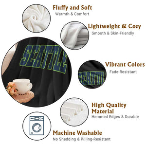 Vintage Seattle Throw Blanket Classic Print Retro Varsity TS10 Print Your Wear