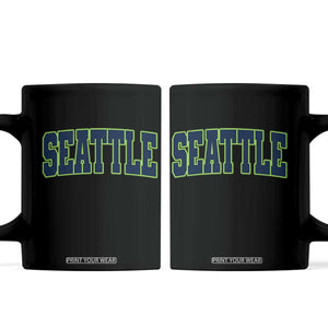 Vintage Seattle Coffee Mug Classic Print Retro Varsity TS10 Black Print Your Wear