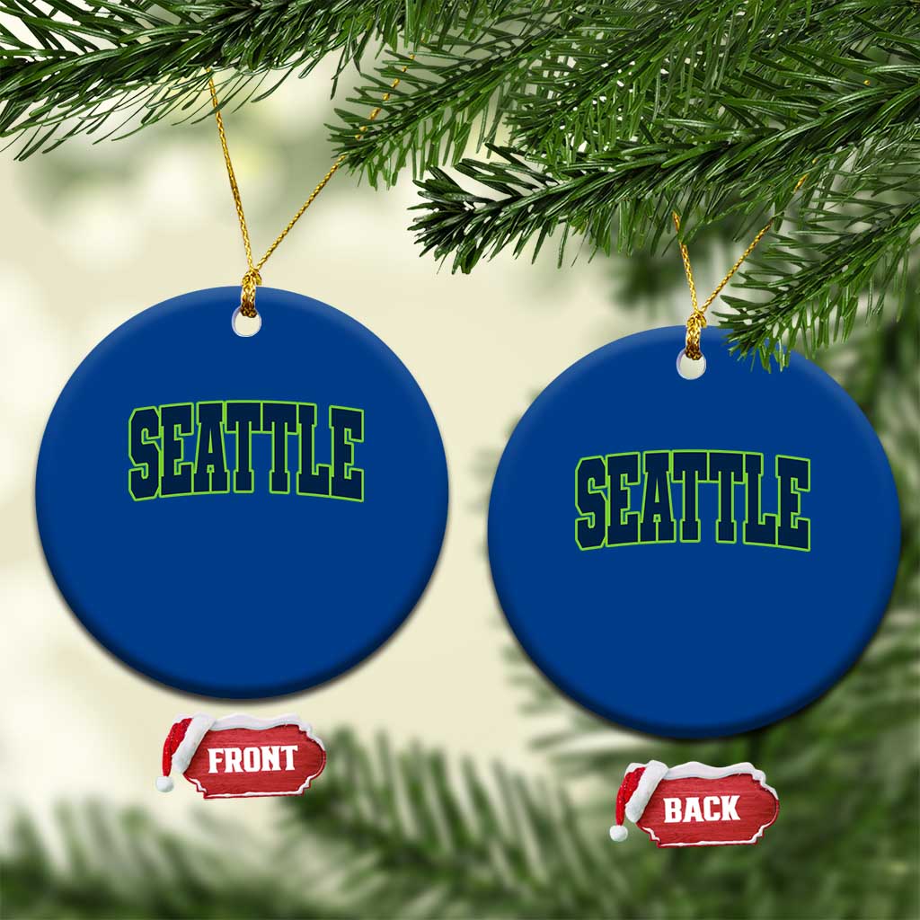 Vintage Seattle Ceramic Ornament Classic Print Retro Varsity TS10 1pc Blue Print Your Wear