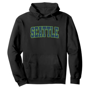 Vintage Seattle Hoodie Classic Print Retro Varsity TS10 Black Print Your Wear