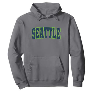 Vintage Seattle Hoodie Classic Print Retro Varsity TS10 Charcoal Print Your Wear