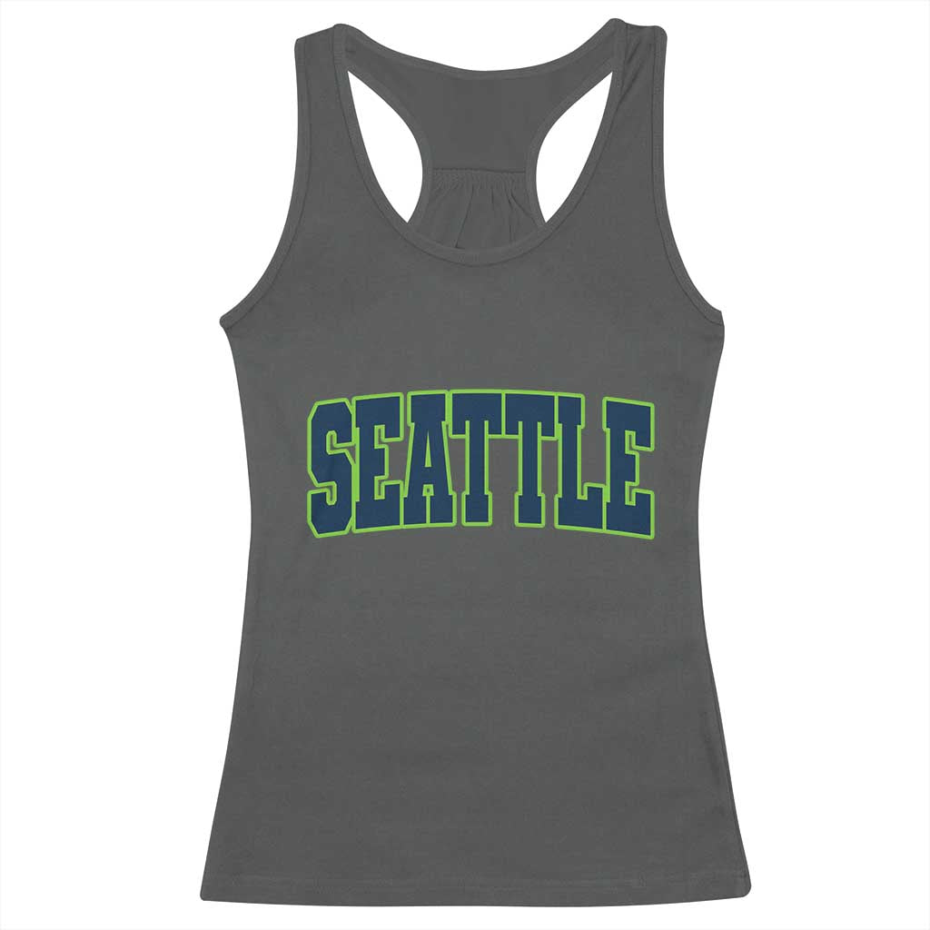 Vintage Seattle Racerback Tank Top Classic Print Retro Varsity TS10 Dark Heather Print Your Wear