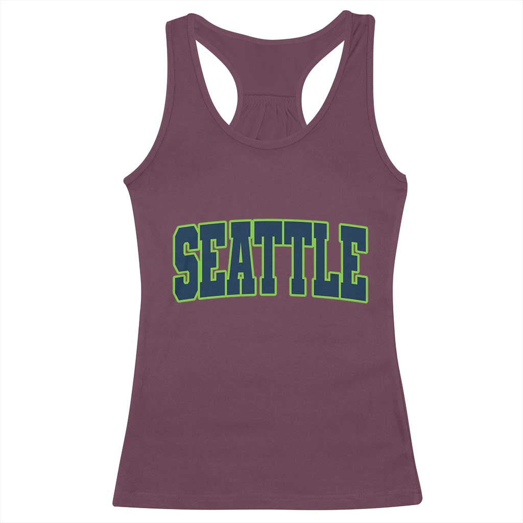 Vintage Seattle Racerback Tank Top Classic Print Retro Varsity TS10 Maroon Print Your Wear