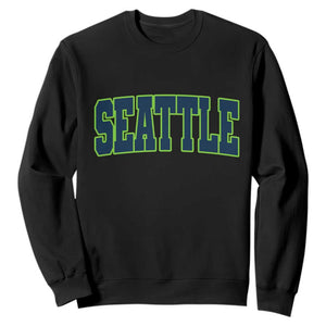 Vintage Seattle Sweatshirt Classic Print Retro Varsity TS10 Black Print Your Wear