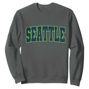 Vintage Seattle Sweatshirt Classic Print Retro Varsity TS10 Dark Heather Print Your Wear