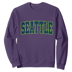 Vintage Seattle Sweatshirt Classic Print Retro Varsity TS10 Purple Print Your Wear