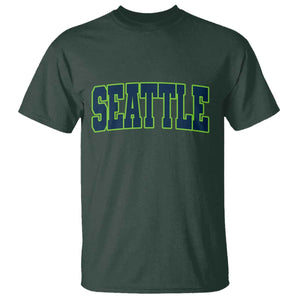 Vintage Seattle T Shirt Classic Print Retro Varsity TS10 Dark Forest Green Print Your Wear