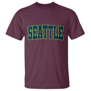 Vintage Seattle T Shirt Classic Print Retro Varsity TS10 Maroon Print Your Wear