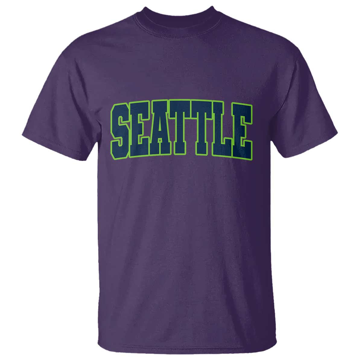 Vintage Seattle T Shirt Classic Print Retro Varsity TS10 Purple Print Your Wear
