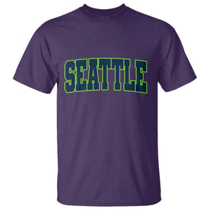 Vintage Seattle T Shirt Classic Print Retro Varsity TS10 Purple Print Your Wear