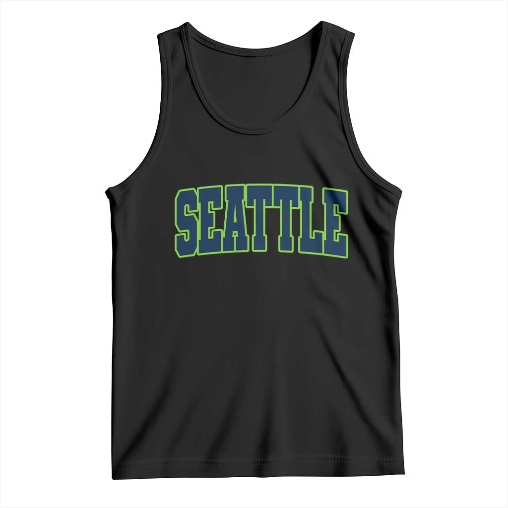 Vintage Seattle Tank Top Classic Print Retro Varsity TS10 Black Print Your Wear