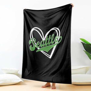 Vintage Seattle Throw Blanket Classic Print Retro Varsity Love Heart Graphic TS10 Print Your Wear