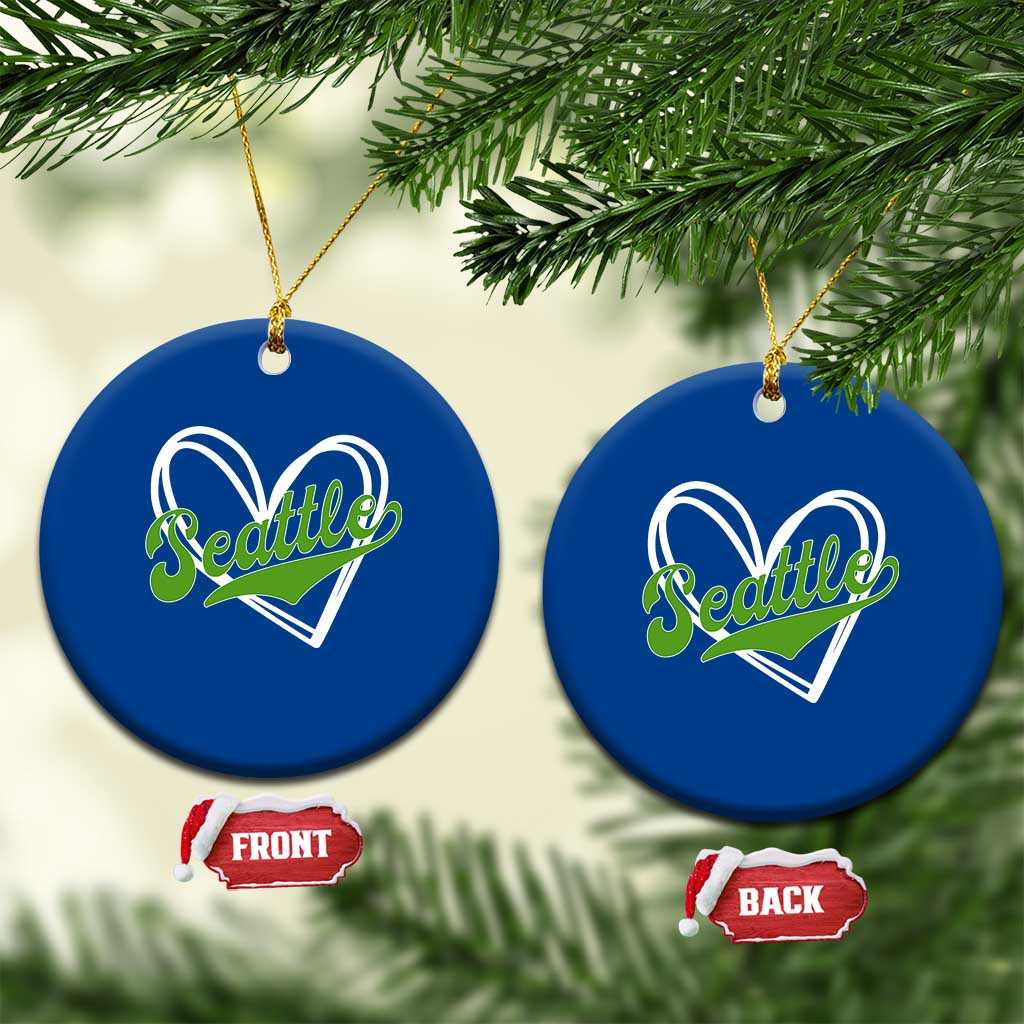 Vintage Seattle Ceramic Ornament Classic Print Retro Varsity Love Heart Graphic TS10 1pc Blue Print Your Wear