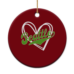 Vintage Seattle Ceramic Ornament Classic Print Retro Varsity Love Heart Graphic TS10 1pc Red Print Your Wear
