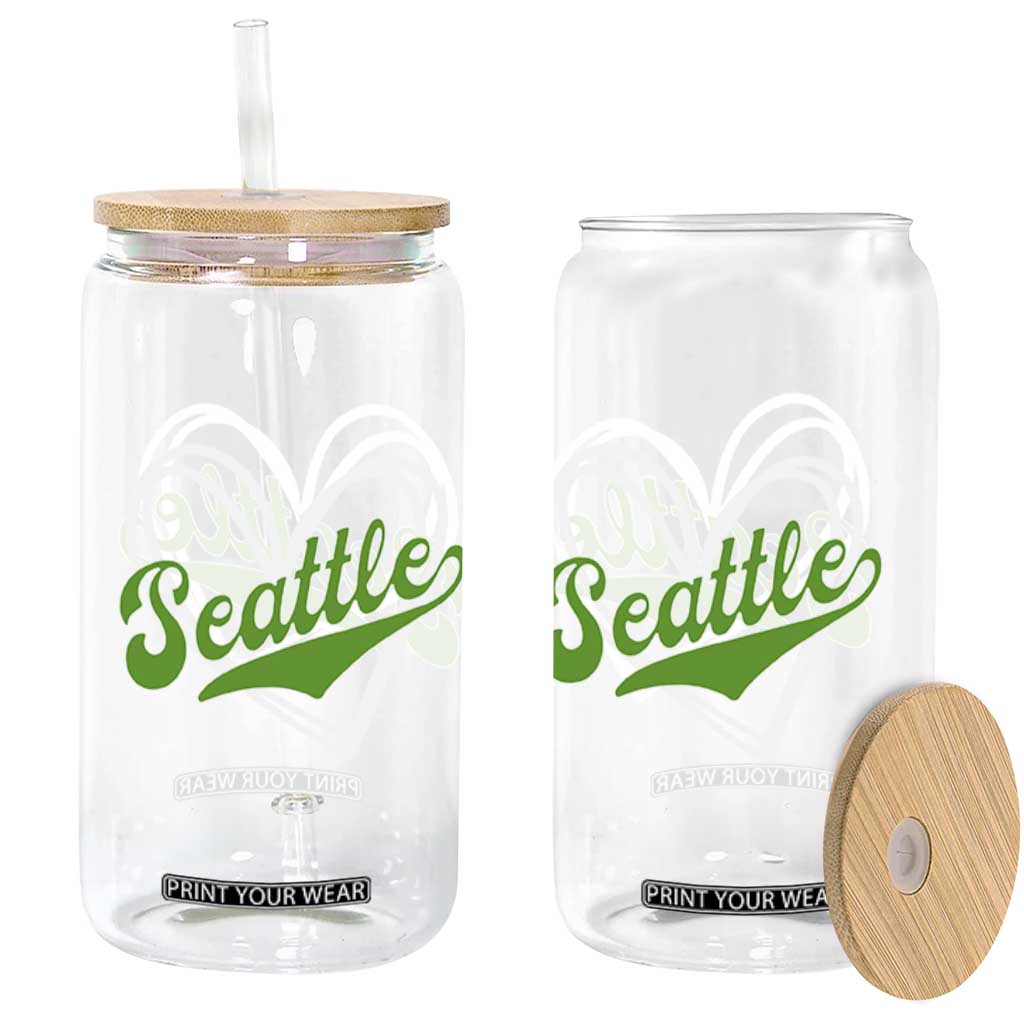Vintage Seattle Glass Can Classic Print Retro Varsity Love Heart Graphic TS10 Print Your Wear