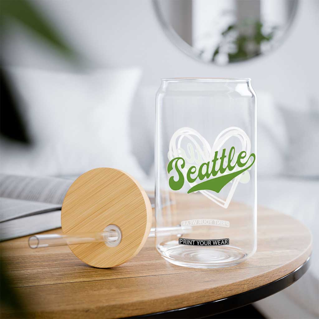 Vintage Seattle Glass Can Classic Print Retro Varsity Love Heart Graphic TS10 Print Your Wear