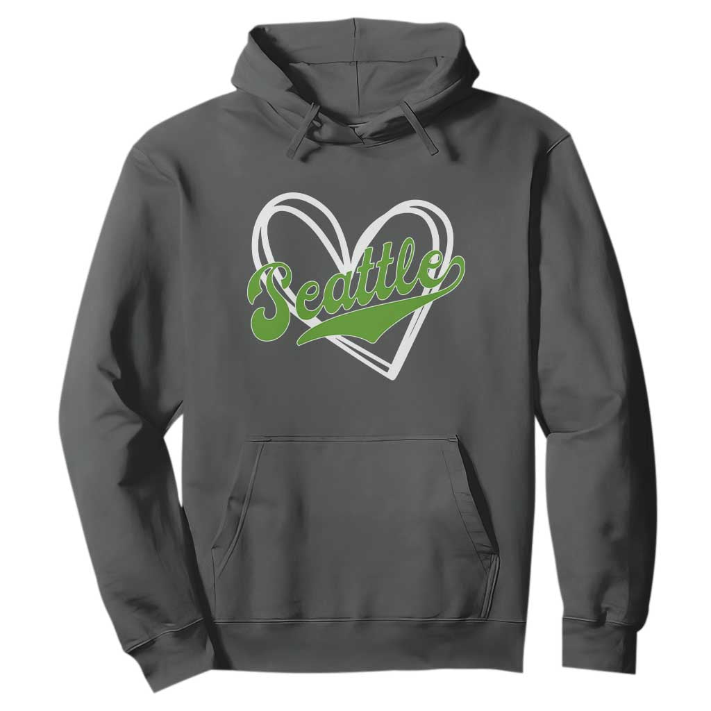 Vintage Seattle Hoodie Classic Print Retro Varsity Love Heart Graphic TS10 Dark Heather Print Your Wear