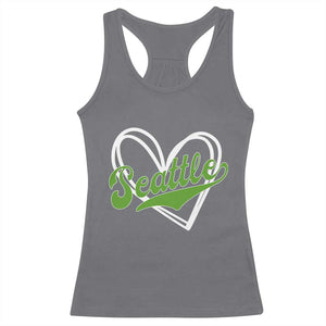 Vintage Seattle Racerback Tank Top Classic Print Retro Varsity Love Heart Graphic TS10 Charcoal Print Your Wear