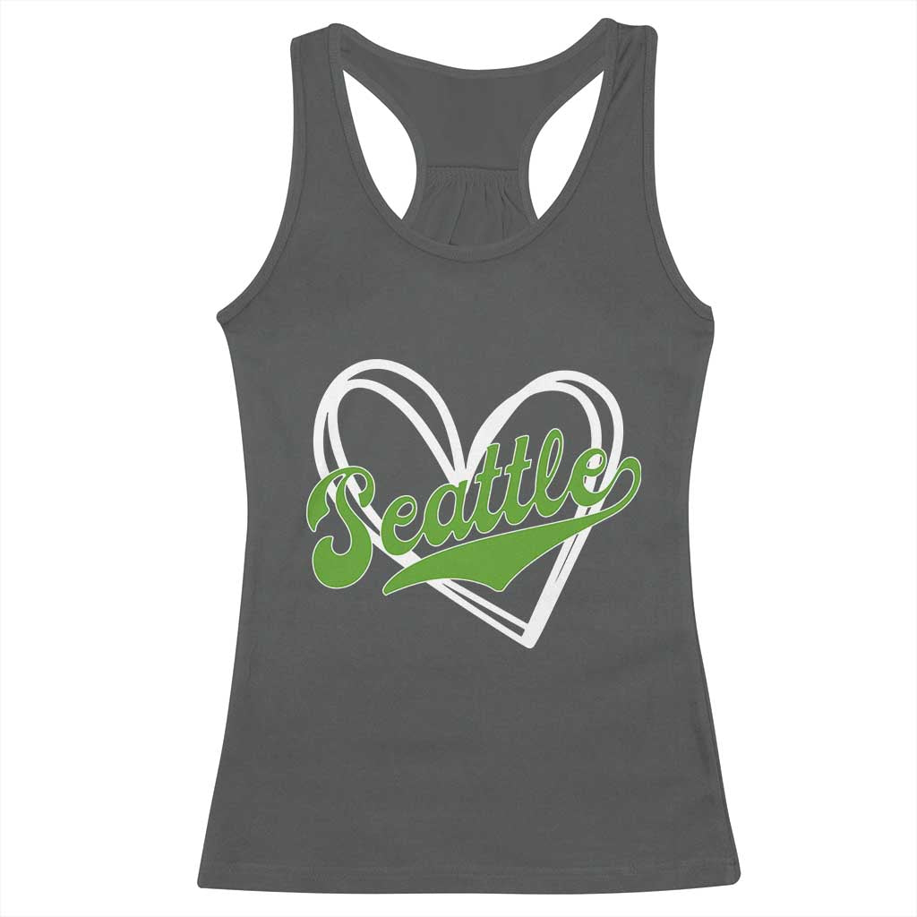 Vintage Seattle Racerback Tank Top Classic Print Retro Varsity Love Heart Graphic TS10 Dark Heather Print Your Wear
