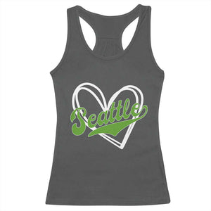 Vintage Seattle Racerback Tank Top Classic Print Retro Varsity Love Heart Graphic TS10 Dark Heather Print Your Wear