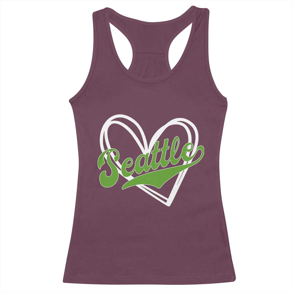 Vintage Seattle Racerback Tank Top Classic Print Retro Varsity Love Heart Graphic TS10 Maroon Print Your Wear
