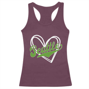 Vintage Seattle Racerback Tank Top Classic Print Retro Varsity Love Heart Graphic TS10 Maroon Print Your Wear