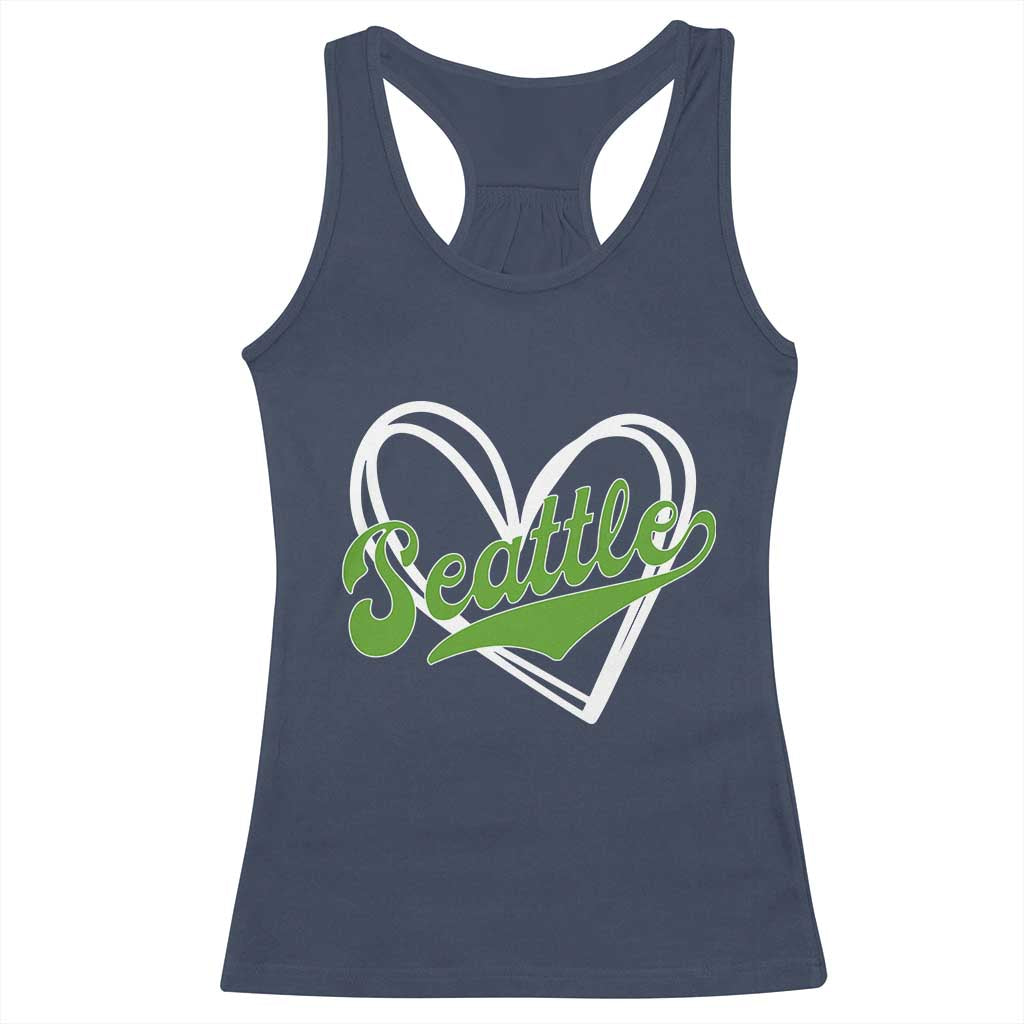 Vintage Seattle Racerback Tank Top Classic Print Retro Varsity Love Heart Graphic TS10 Navy Print Your Wear