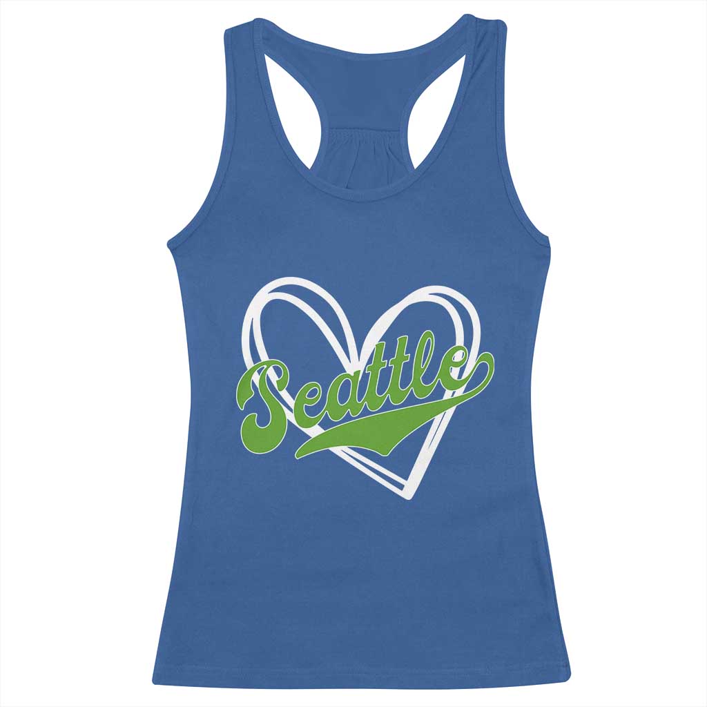 Vintage Seattle Racerback Tank Top Classic Print Retro Varsity Love Heart Graphic TS10 Royal Blue Print Your Wear