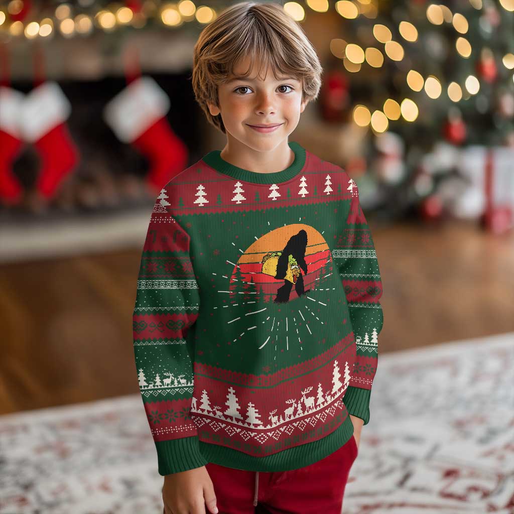 Retro Bigfoot Taco Knit Sweatshirt Funny Cinco de Mayo Sasquatch Lovers TS10 Christmas Print Your Wear