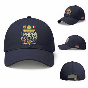 Mexican Dad Baseball Cap Papa Cito Latino Fathers Day Gift Mexican Pride TS10 Baseball Cap Universal Fit Navy Print Your Wear